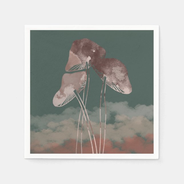 Servilleta De Papel Watercolor Pastel Mushroom (Anverso)