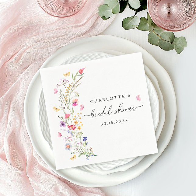 Servilleta De Papel Watercolor Rubor Pink Bridal Shower (Subido por el creador)