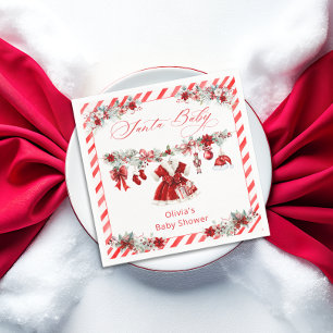 Servilleta De Papel Watercolor Santa Navidades Chica Baby Shower