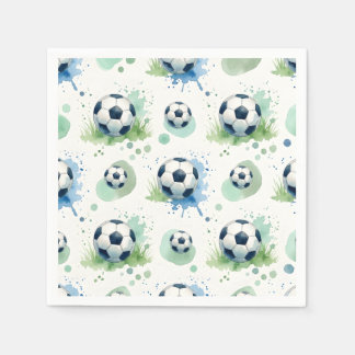 Servilleta De Papel Watercolor Soccer Boy's Birthday Party 