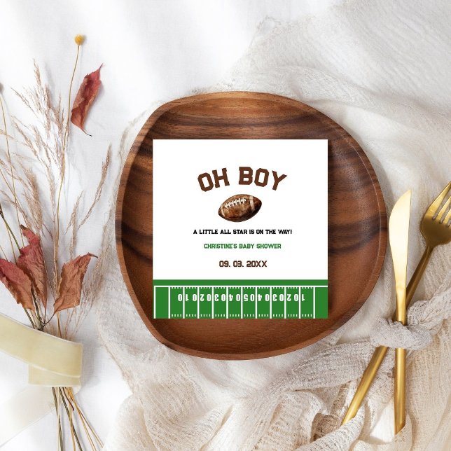 Servilleta De Papel Watercolor Sport Football Baby Shower (Subido por el creador)