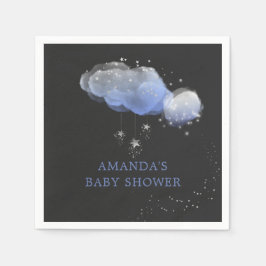 Servilleta De Papel Watercolor Stars Night Sky Boy Baby Shower