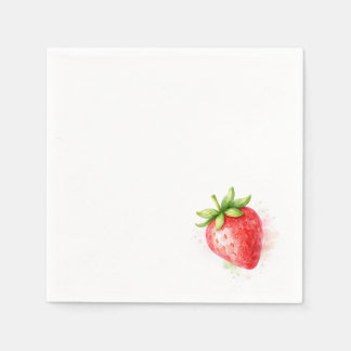 Servilleta De Papel Watercolor Strawberry Cute Party Event