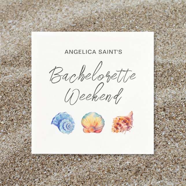 Servilleta De Papel Watercolor Tropical Beach Bachelorette (Subido por el creador)