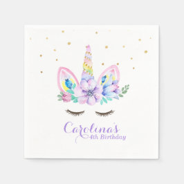 Servilleta De Papel Watercolor Unicorn Napkin