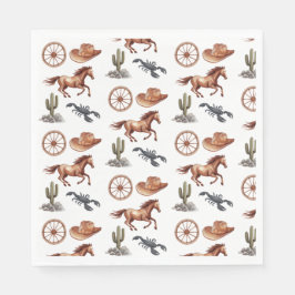 Servilleta De Papel Watercolor Western Kid Art