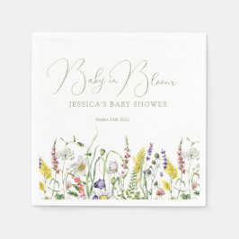 Servilleta De Papel Watercolor Wildflower Baby Shower