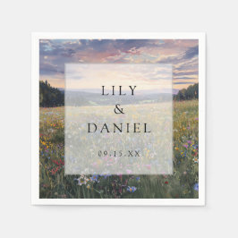 Servilleta De Papel Watercolor Wildflower Floral Meadow Wedding