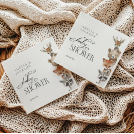 Servilleta De Papel Watercolor Woodland Animals Baby Shower moderno