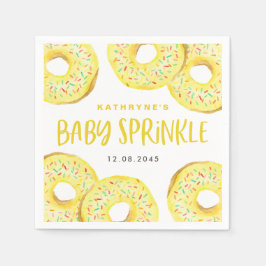 Servilleta De Papel Watercolor Yellow Sprinkle Donuts Baby Sprinkle