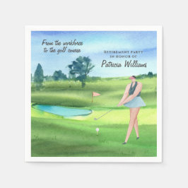 Servilleta De Papel Watercolorantes Mujeres De Golf Jubiladas En El Ca
