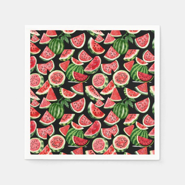 Servilleta De Papel Watercolour Watermelon Napkins – Summer Party (Anverso)