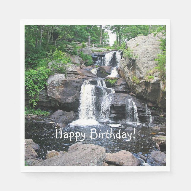 Servilleta De Papel Waterfall Happy Birday (Anverso)