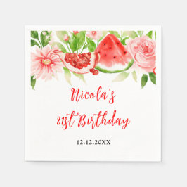 Servilleta De Papel Watermelon and Pomegranate Birthday