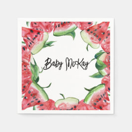 Servilleta De Papel Watermelon Baby Girl Shower Napkins