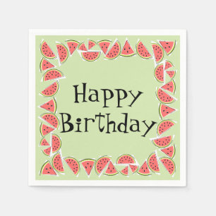 Servilleta De Papel Watermelon Green Pieces Square Happy Birday