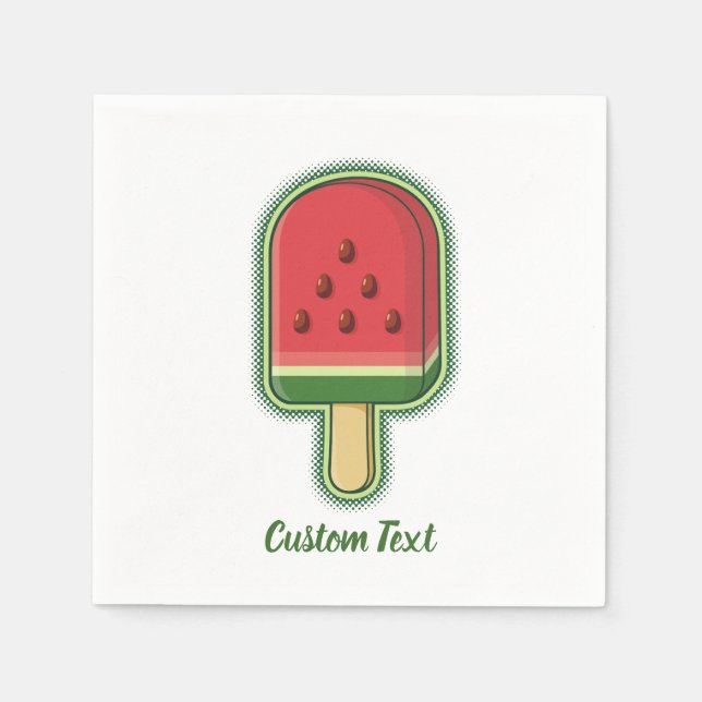 Servilleta De Papel Watermelon Ice Cream Stick (Anverso)