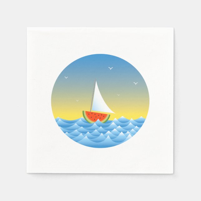 Servilleta De Papel Watermelon Sailboat (Anverso)