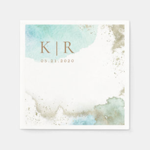 Servilleta De Papel Waves acuáticas Papel Pastel costero