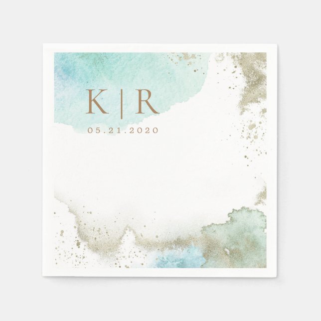 Servilleta De Papel Waves acuáticas Papel Pastel costero (Anverso)