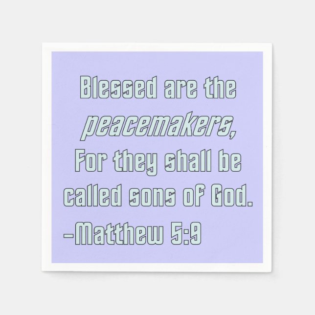 Servilleta De Papel WDJS: Bendecidos son los pacificadores (Anverso)