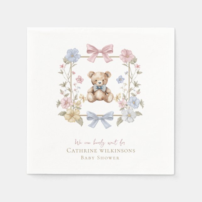 Servilleta De Papel we can bearly wait baby shower  (Anverso)