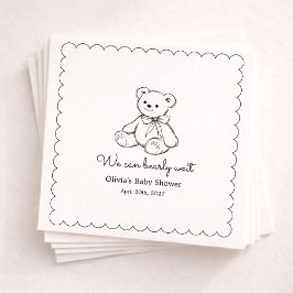 Servilleta De Papel "We Can Bearly Wait" Baby Shower Gender Neutral