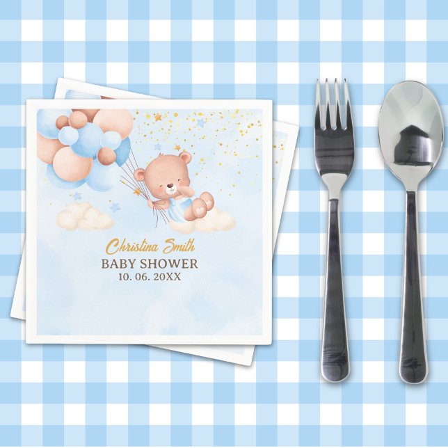 Servilleta De Papel We Can Bearly Wait , Boy Baby Shower (Subido por el creador)