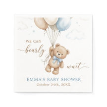 We Can Bearly Wait Boy Baby Shower Custom