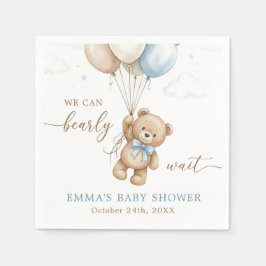 Servilleta De Papel We Can Bearly Wait Boy Baby Shower Custom
