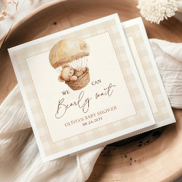 Servilleta De Papel We Can Bearly Wait Gingham Teddy Bear Baby Shower