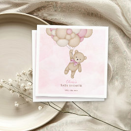 Servilleta De Papel We Can Bearly Wait Pink Baby Shower