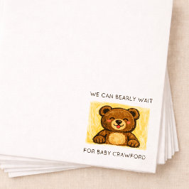 Servilleta De Papel We Can Bearly Wait! Simple Hand Drawn Baby Shower