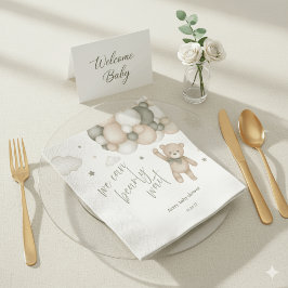 Servilleta De Papel We Can Bearly Wait Teddy Bear Baby Shower Napkins
