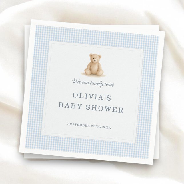 Servilleta De Papel We Can Bearly Wait Teddy Bear Baby Shower Party (Subido por el creador)