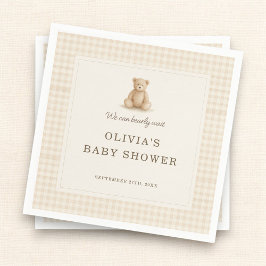 Servilleta De Papel We Can Bearly Wait Teddy Bear Baby Shower Party