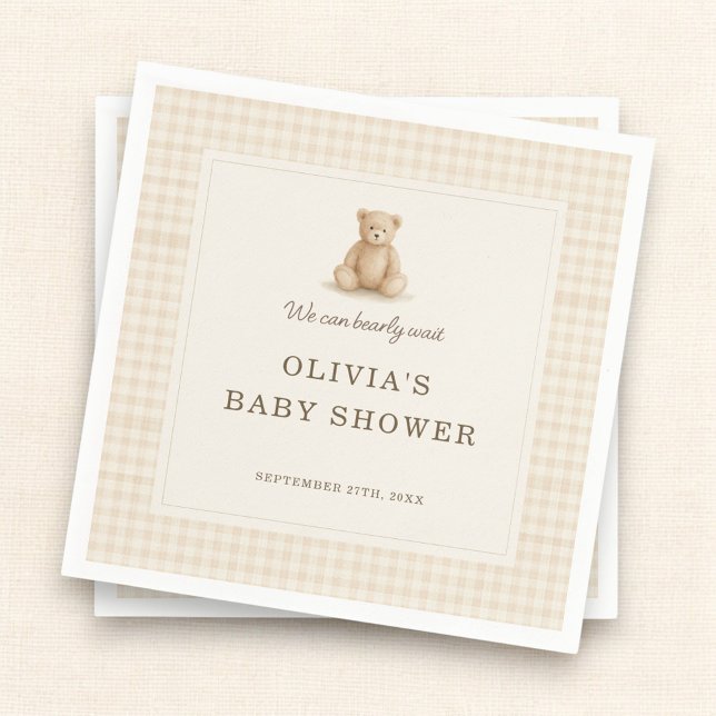 Servilleta De Papel We Can Bearly Wait Teddy Bear Baby Shower Party (Subido por el creador)