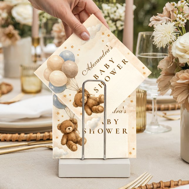 Servilleta De Papel We Can Bearly Wait Teddy Bear Balloon Baby Shower (Subido por el creador)