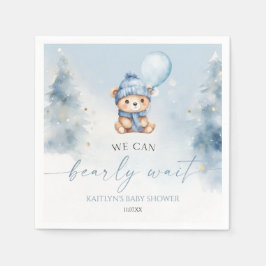 Servilleta De Papel We Can Bearly Wait Winter Teddy Bear Baby Shower