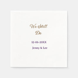 Servilleta De Papel We still do brown pink name date year boho retro s