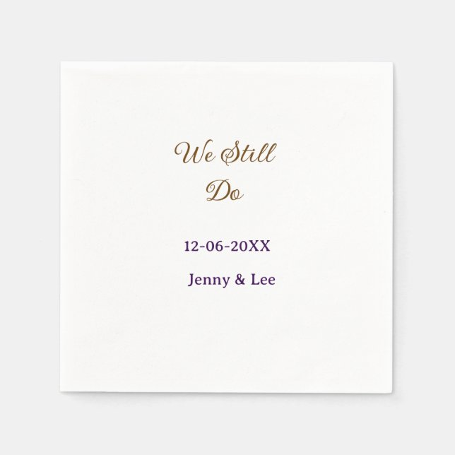 Servilleta De Papel We still do brown pink name date year boho retro s (Anverso)