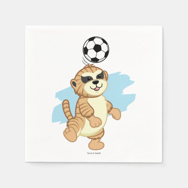 Servilleta De Papel Webkinz | Fútbol en Meerkat (Anverso)