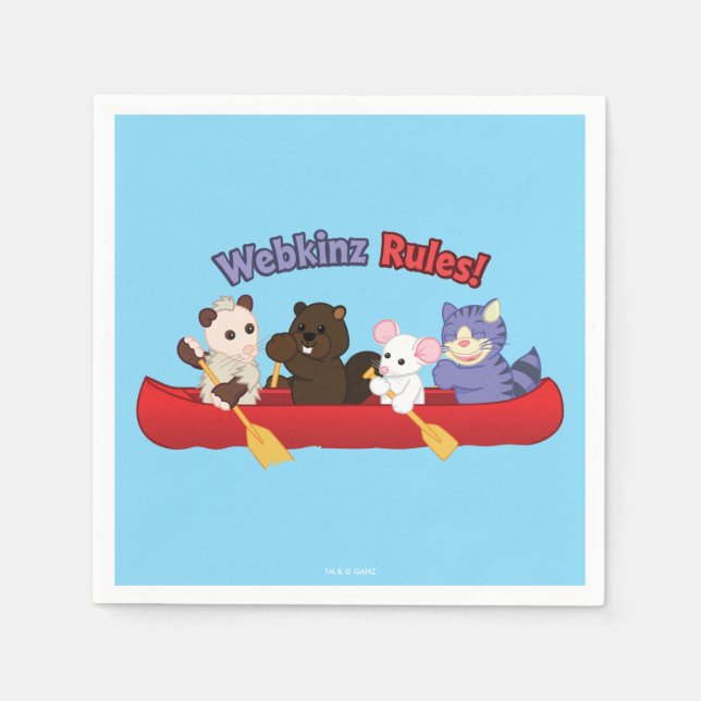 Servilleta De Papel Webkinz | Viaje en canoa por las reglas de Webkinz (Anverso)