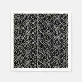 Servilleta De Papel Webs de arañas de Halloween en blanco y negro