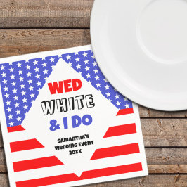 Servilleta De Papel Wed, White & I Do Patriotic Boda Event