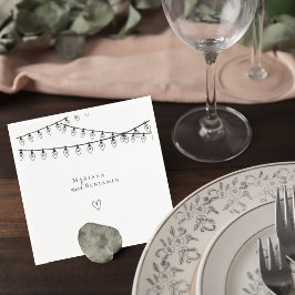 Servilleta De Papel Wedding Cocktail Napkin with String Lights