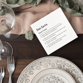 Servilleta De Papel Wedding Fun Facts Cocktail Napkin