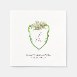 Servilleta De Papel Wedding Monogram Napkins Green Hydrangea