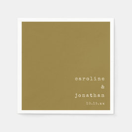 Servilleta De Papel Wedding Names Ochre Typewriter Modern Custom