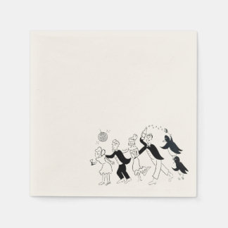 Servilleta De Papel Wedding Party Conga Line Cocktail Napkin
